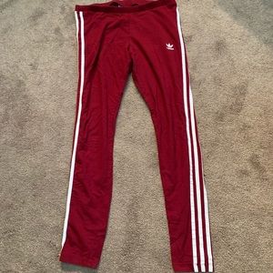 Red adidas leggings